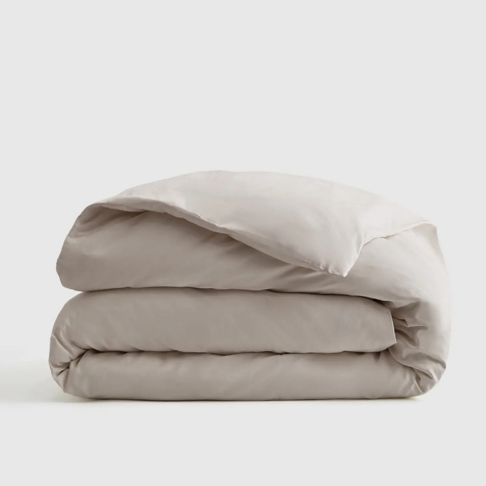 Quince Organic Cotton Light Gray Sateen Duvet Cover! Queen! (38)